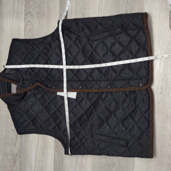 🦙Alpaca Wool Men's Gray Brown Zip snap Vest Jacket $395 Daniel Cremieux New - Picture 11 of 16